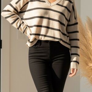 Striped V-Neck Top